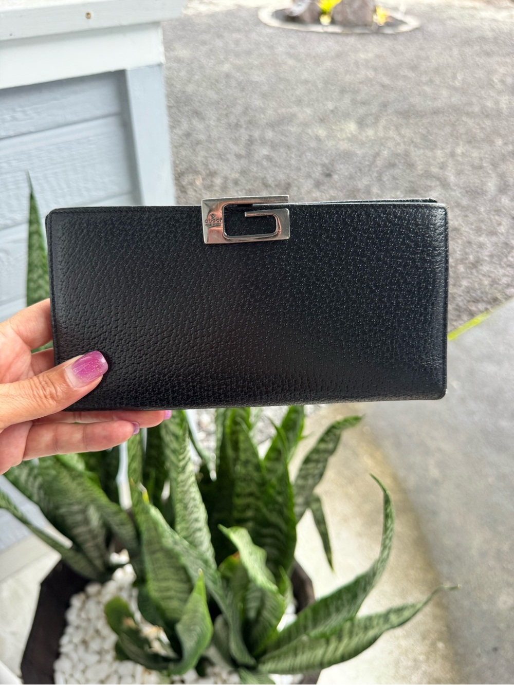 Gucci Vintage Black Leather G Logo Continental Wallet Made in Italy - Picture 11 of 12